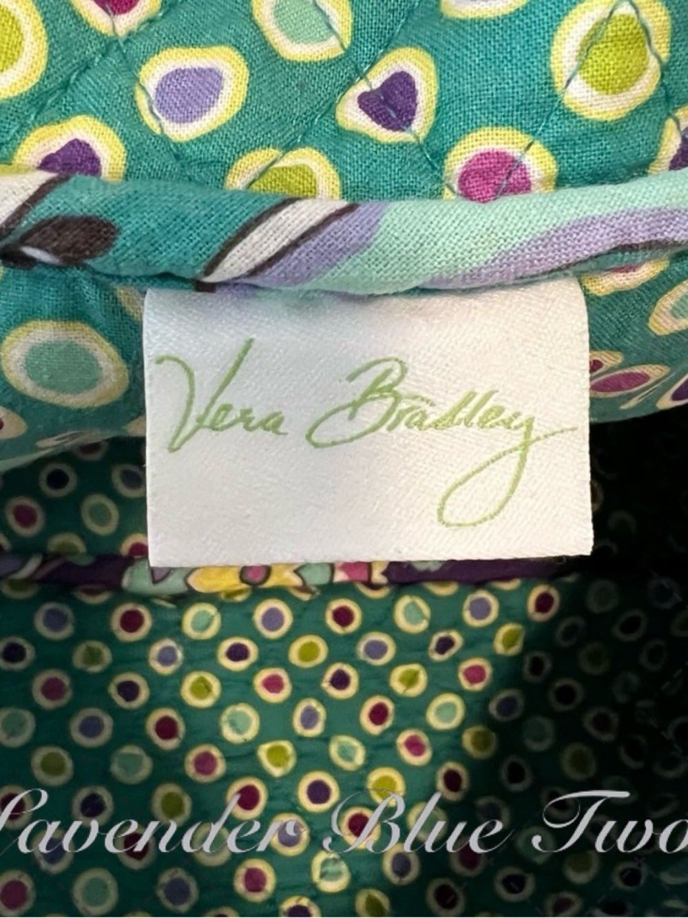 VERA BRADLEY Heather 2013 Grand Travelers Bag Purple Green Paisley Bandolier Y2K - Picture 14 of 15